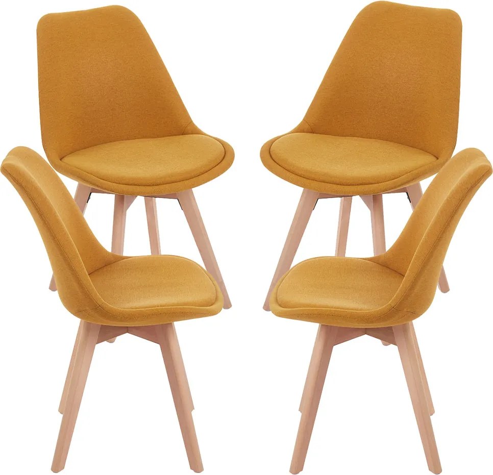 Set 4 Synk Stoffen Stoelen