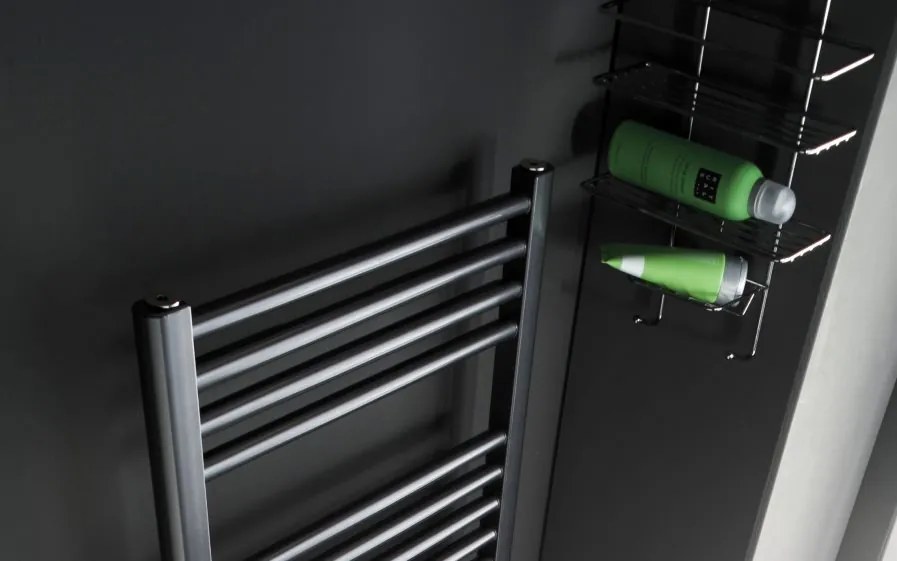 Instamat Rondo Lux handdoekradiator 181x60.7cm zwart mat 1054W
