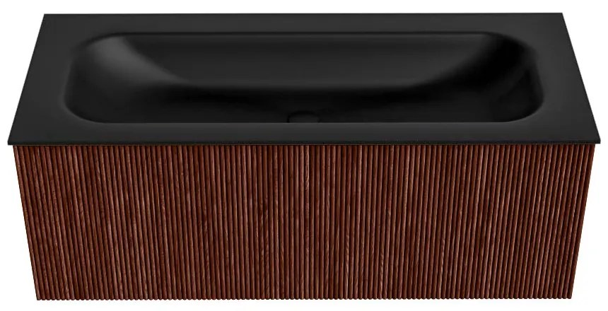 Mondiaz Kurve 110cm badmeubel ruby met 1 lade en wastafel big medium midden 1 kraangat urban