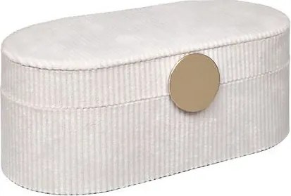 Atmosphera Enya Sieradendoos– 25x13x10 cm – Beige Fluweel – Met Spiegel&amp;Rits– Vakkenindeling