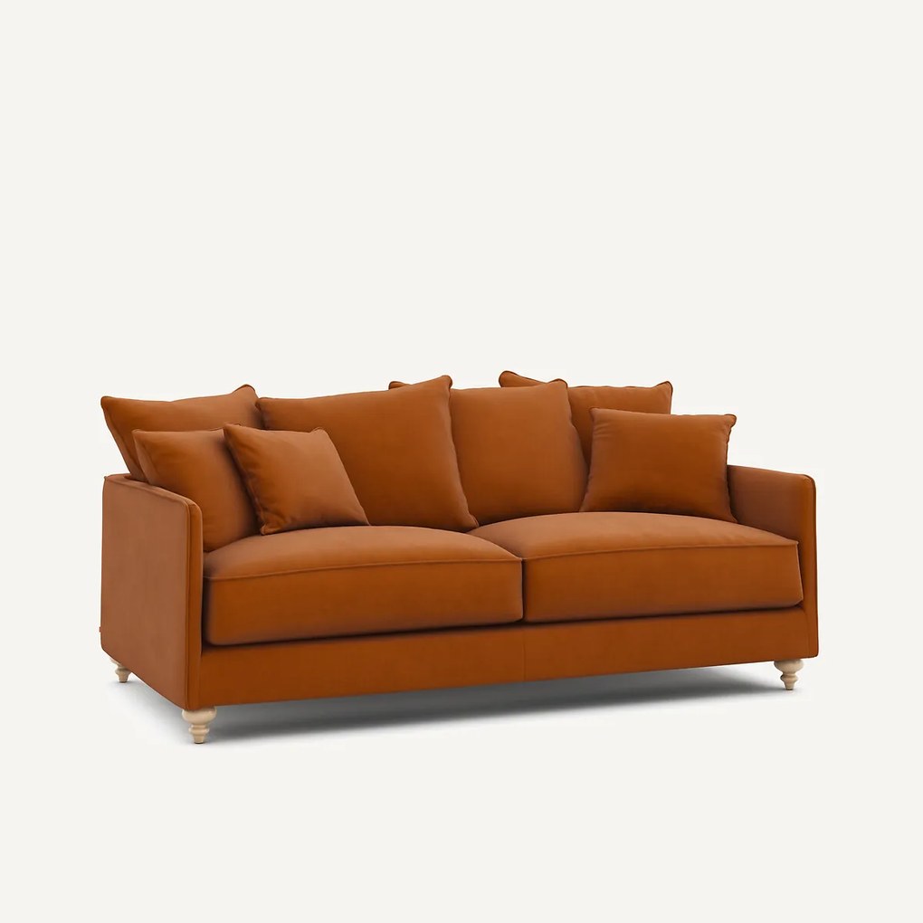 3-zits slaapbank van linnen fluweel, LAZARE