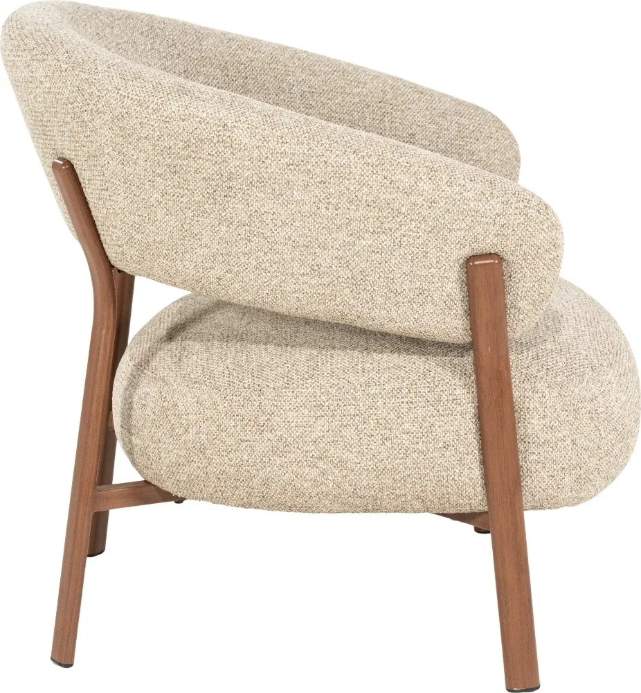 Fauteuil Met Houten Poten Bruin