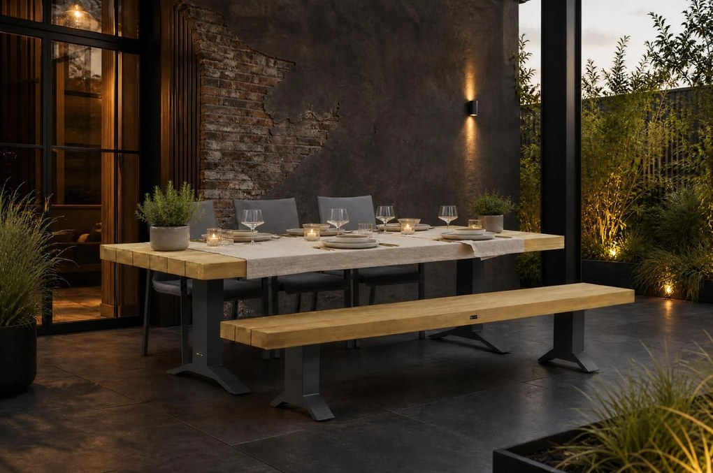 Tuinset 6 personen 260 cm Aluminium/Outdoor textiel Grijs Lifestyle Garden Furniture Brandon/Superior