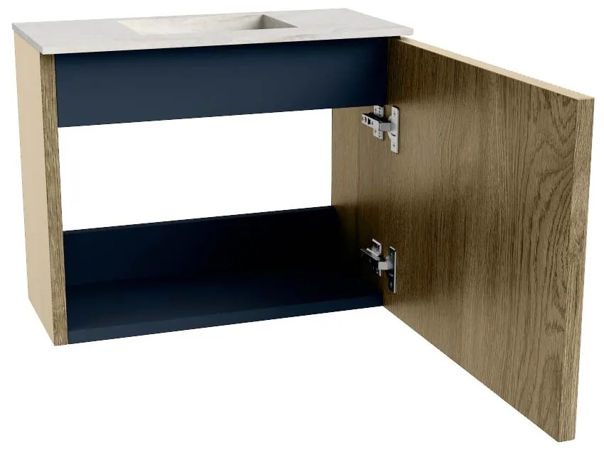 Mondiaz Joya DLux 50cm toiletmeubel dusk met wastafel faye midden zonder kraangat opalo