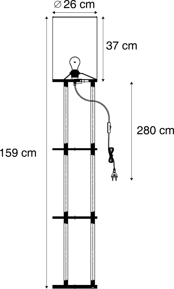 Smart vloerlamp zwart incl. Wifi A60 - Stojon