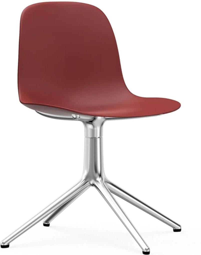 Normann Copenhagen Form Chair Swivel stoel met aluminium onderstel rood