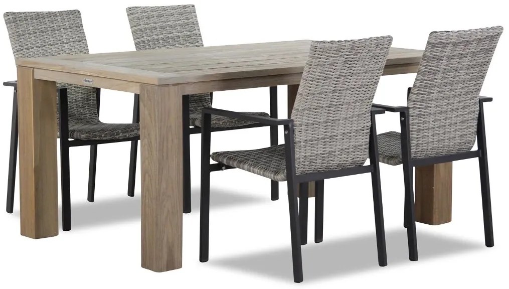 Tuinset 4 personen 165 cm Wicker Grijs Lifestyle Garden Furniture Upton/Brighton