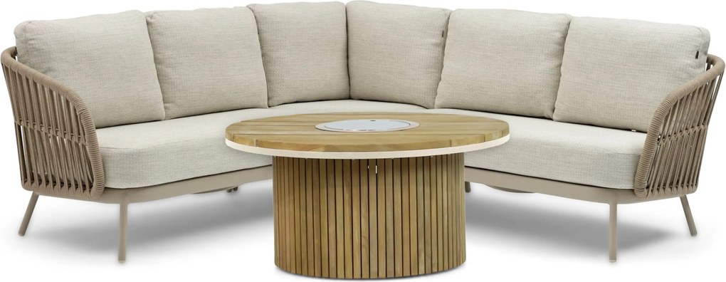 Hoek loungeset 5 personen Rope Taupe Coco Elara/Fire