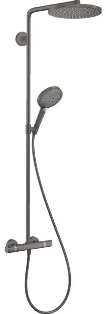 Hansgrohe Raindance Select Regendoucheset - thermostaat - hoofddouche 24cm - black chrome (gunmetal) 27633340