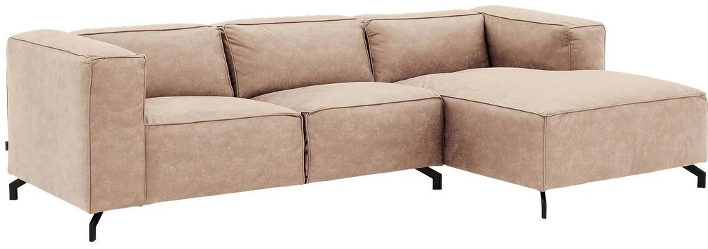 Goossens Bank Calvin beige, micro leer, 2,5-zits, modern design