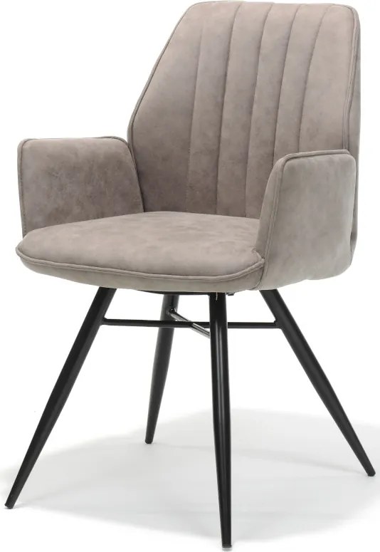 Eetkamerstoel Clark | lederlook Soft pebble