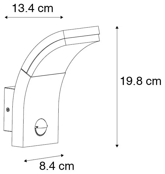 Moderne buitenwandlamp antraciet incl. LED IP54 - Litt Modern IP54 Buitenverlichting