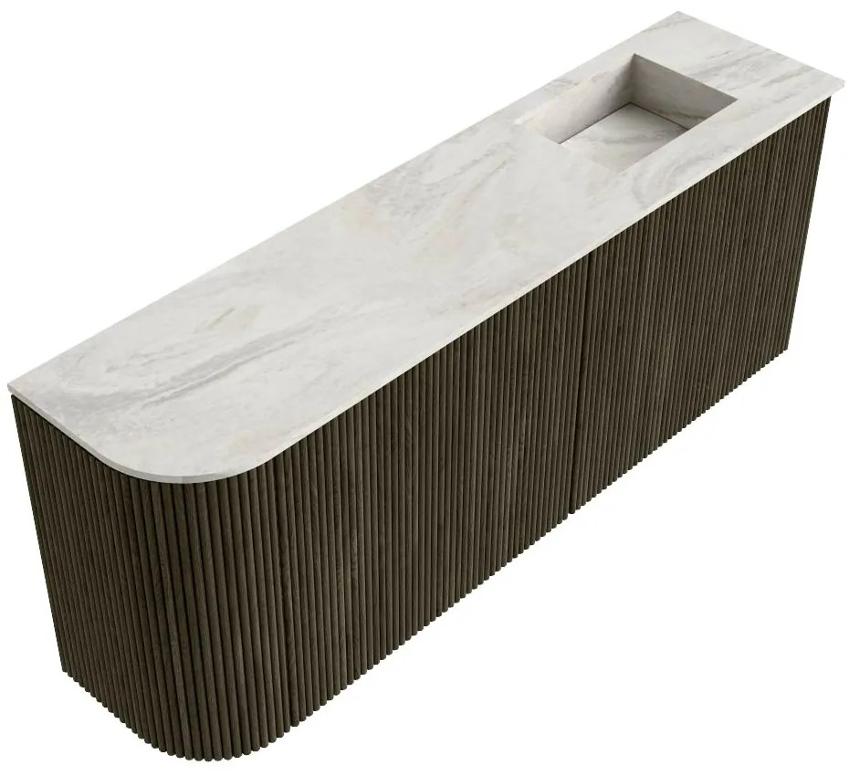 Mondiaz Joya DLux 100cm toiletmeubel ronding links shadow met wastafel faye rechts zonder kraangat ostra