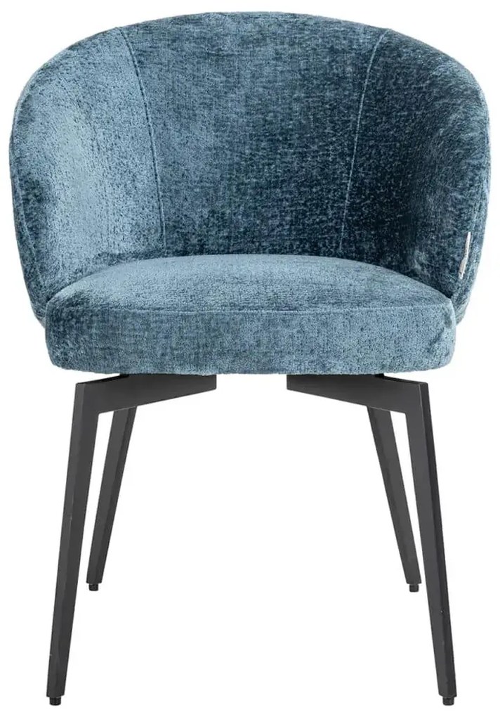 Richmond Interiors Amphara Eetkamerstoel Hotel Chique Stijl Blauw Chenille