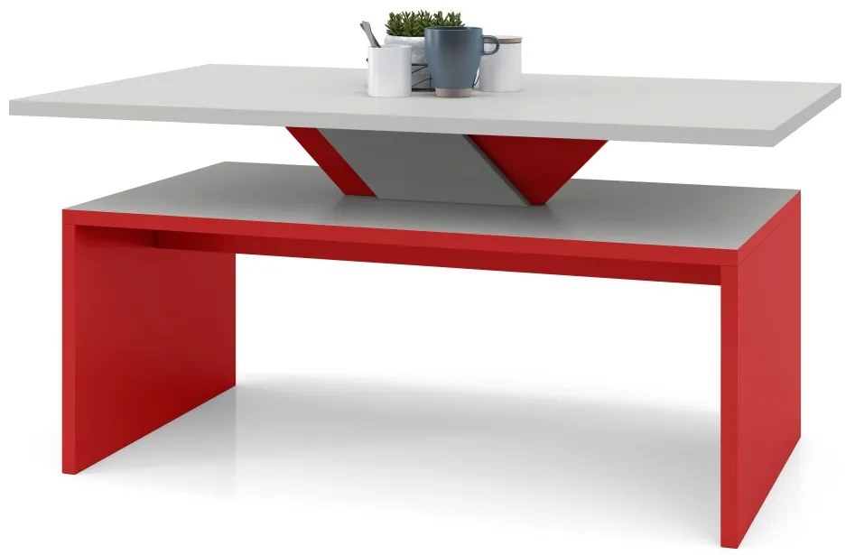 SISI grijs steen / rood, salontafel