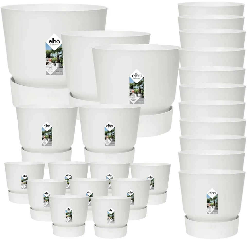 25x Pot elho Greenville wit (9x D14x13, 2x D24xH23, 11x D30xH28, 2x D39xH37, 1x D47xH44)