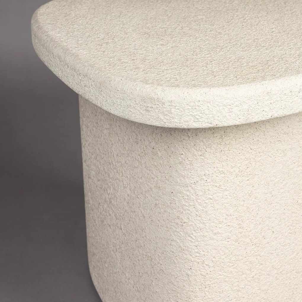 Dutchbone Veda High Witte Bijzettafel Organisch - 57 X 45cm.