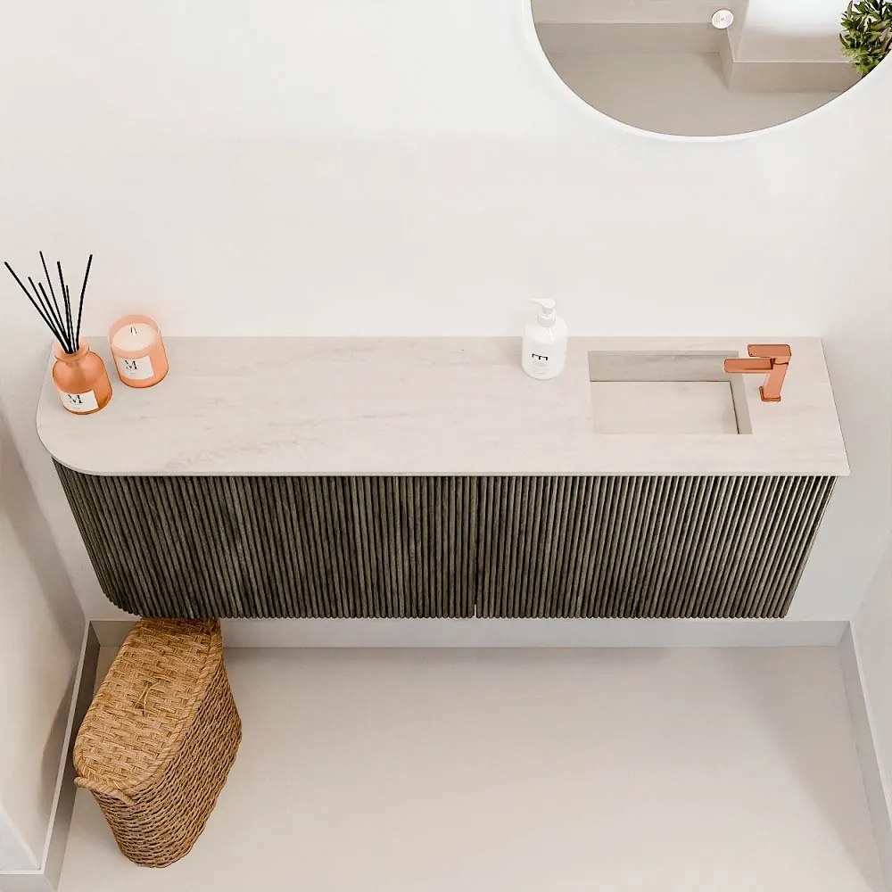 Mondiaz Joya DLux 110cm toiletmeubel ronding links shadow met wastafel faye rechts 1 kraangat meli