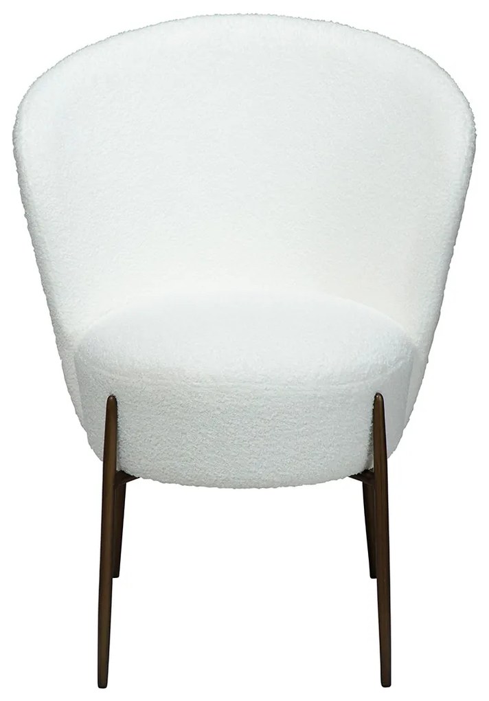 Dan-Form Orbit Eetkamerstoel Met Hoge Rugleuning Rond Boucle Wit