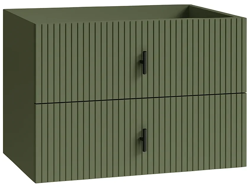 Muebles Raya onderkast ribbelfront 80cm met 2 softclose lades legergroen