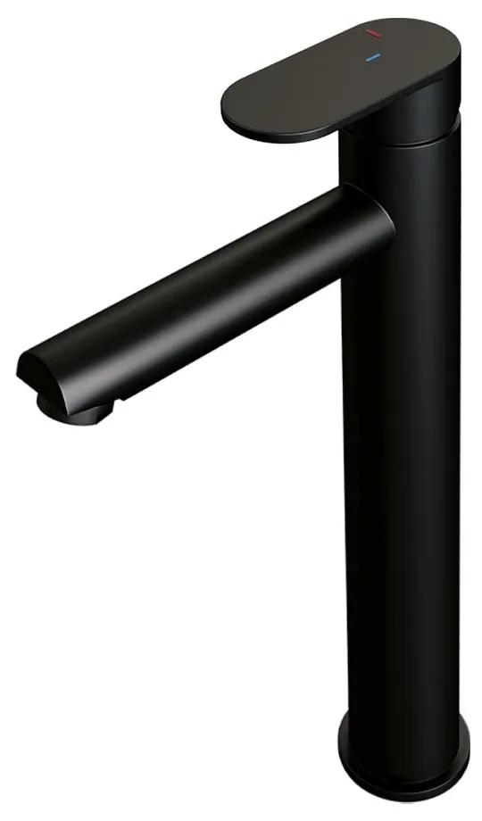 Brauer Black Edition hoge wastafelmengkraan brede hendel zwart