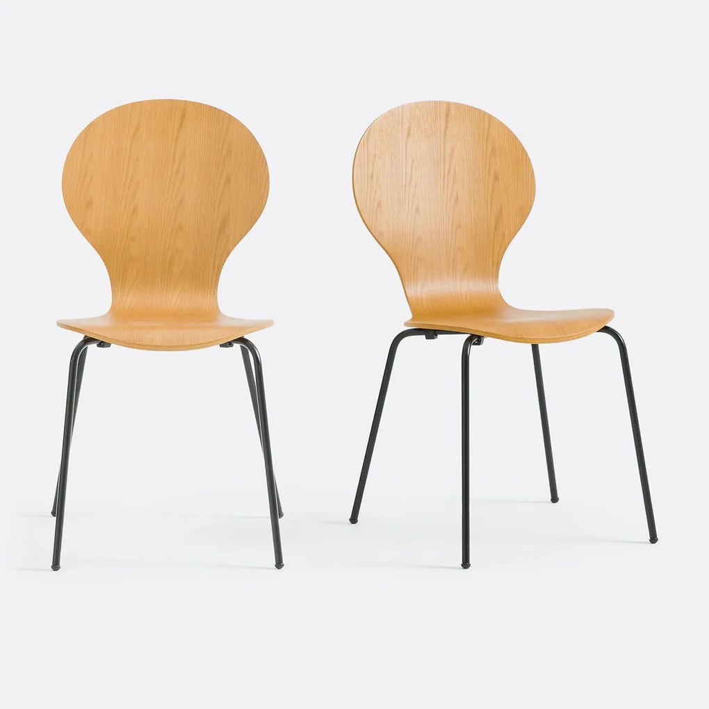 Set van 2 stapelbare stoelen, Lenon