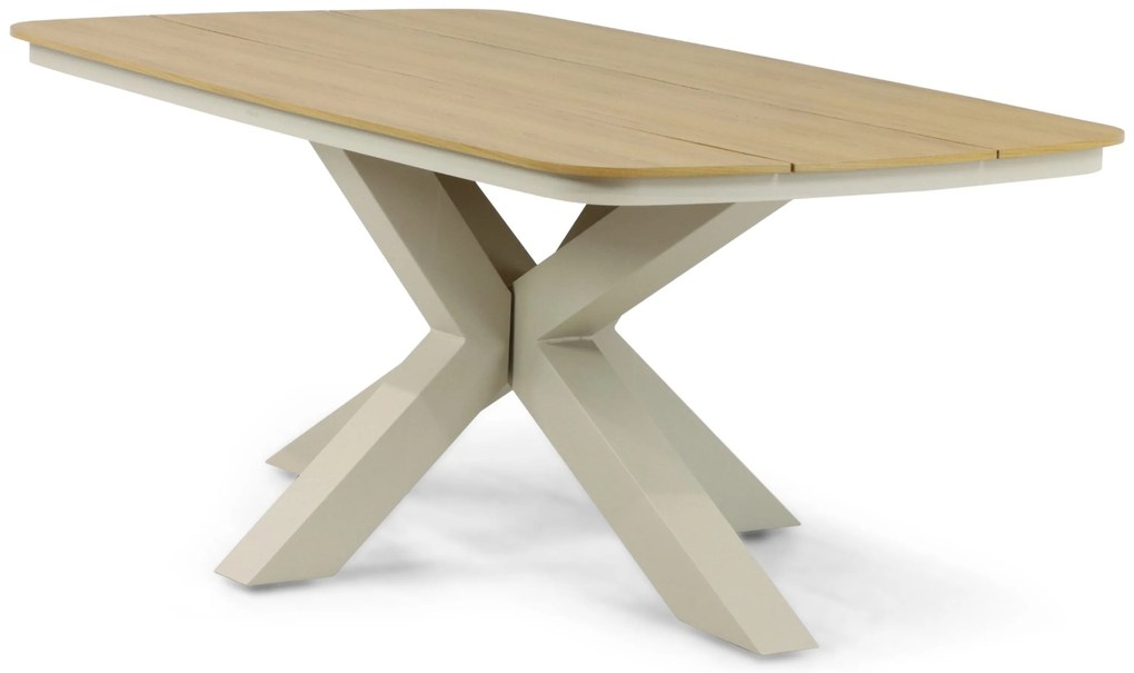 Dining Tuintafel rechthoekig 180 x 100 cm Aluminium/Polywood (teakfinish) Taupe Camila