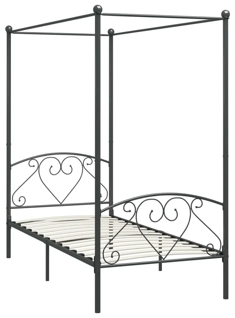 vidaXL Hemelbedframe metaal grijs 100x200 cm