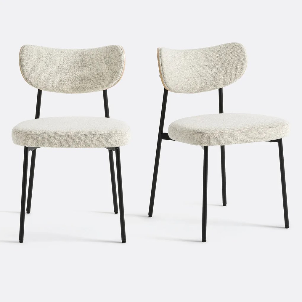 Set van 2 stoelen met structuurstof, Albane