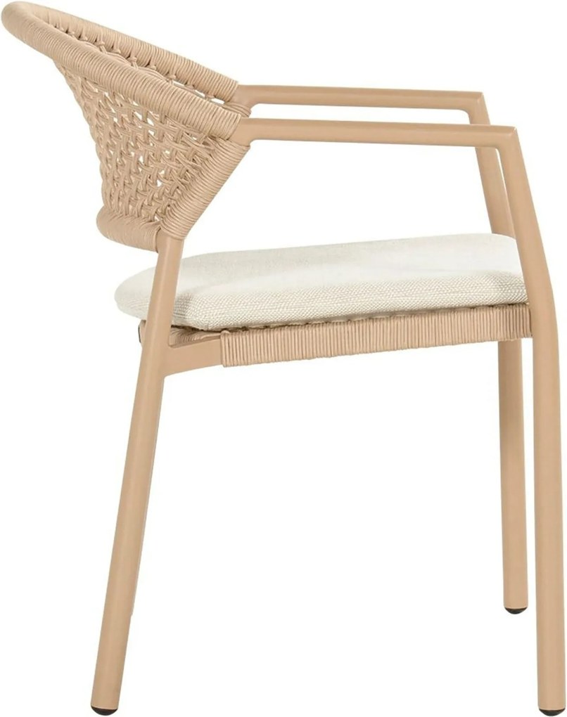 Tuinset Ronde Tuintafel 4 personen 120 cm Rope Taupe  Hartman Taragona/Girona