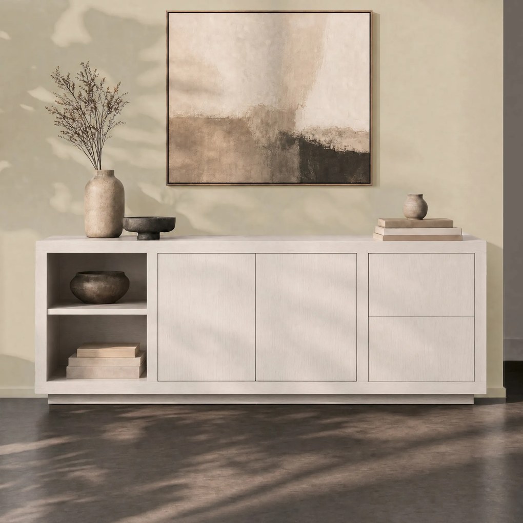 Modern Dressoir Taupe Eiken - 200x42x70cm.