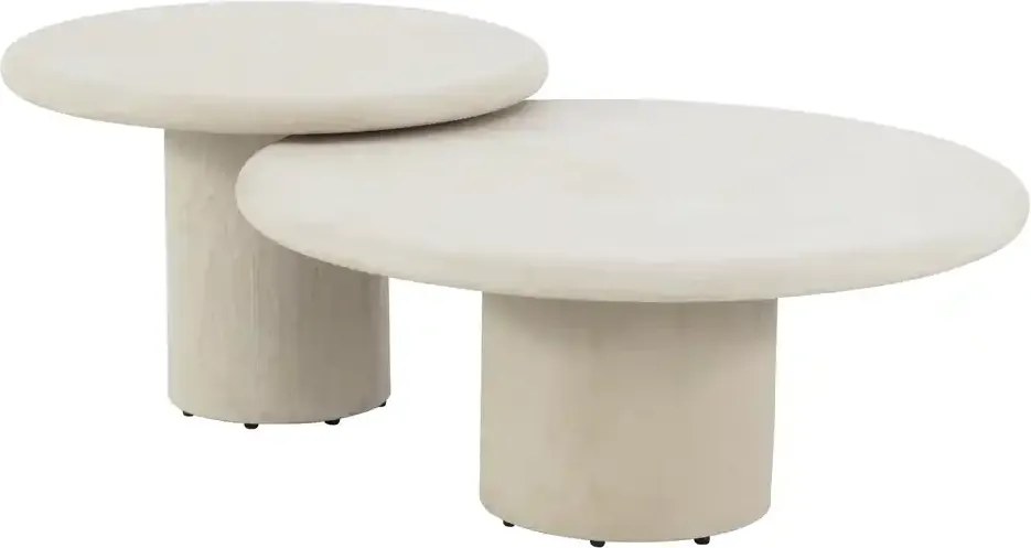 4 Seasons Outdoor Hampton mortex loungetafel met rond blad Ø 80 cm SALE Loungetafel beige weerbestendig