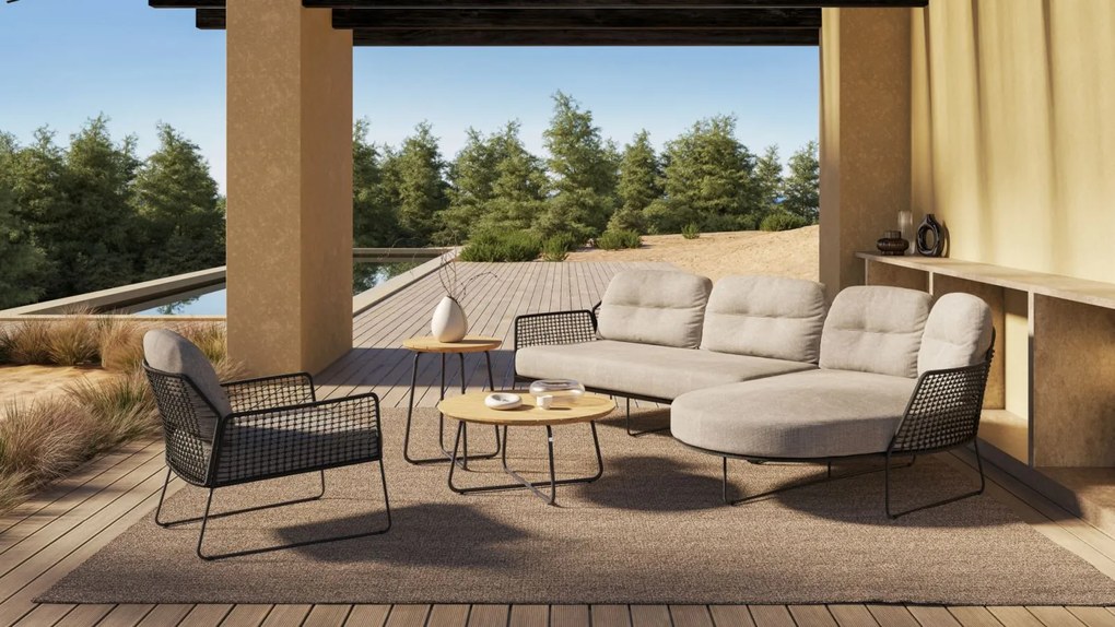 Taste by 4 Seasons Rhodos chaise loungebank antraciet  Loungebank    antraciet weerbestendig