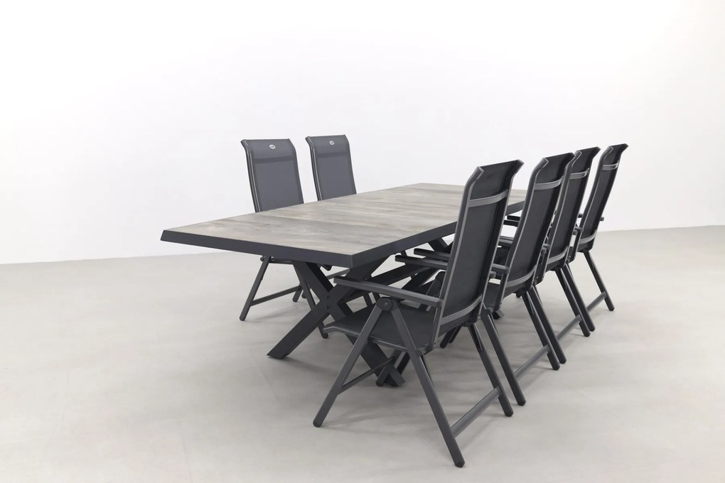 Hartman Milaan/Ottowa 205-265x100 cm. - 7-delige verstelbare tuinset