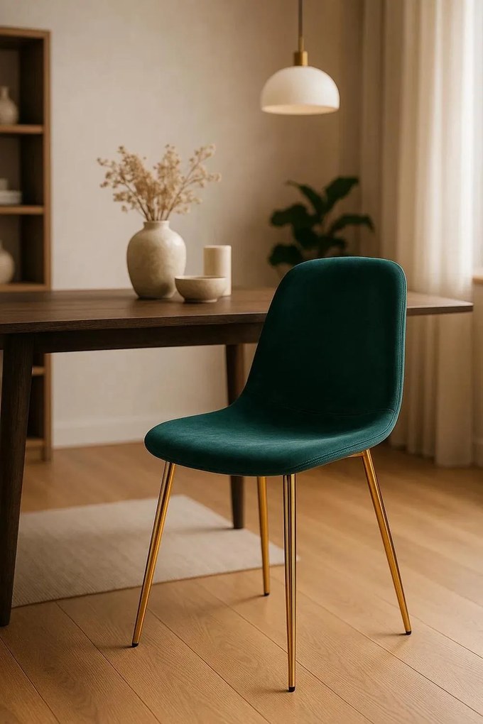 Gouden Teok fluwelen Stoel