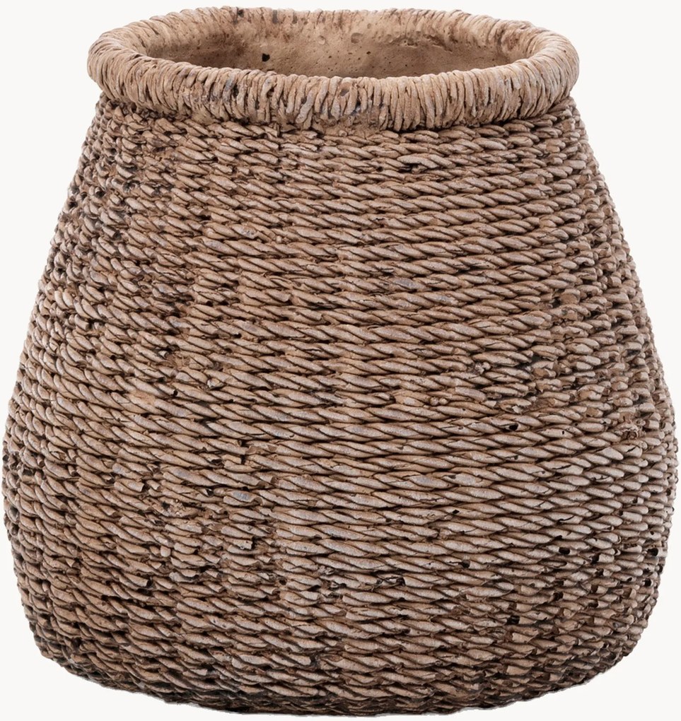Handgemaakte bloempot Faux-Puff van beton, H 17 cm