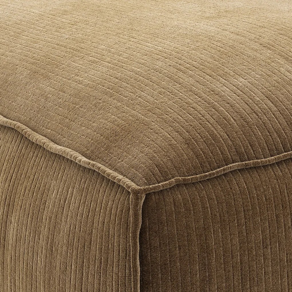 Modulaire poef, geribd vintage fluweel, Seven