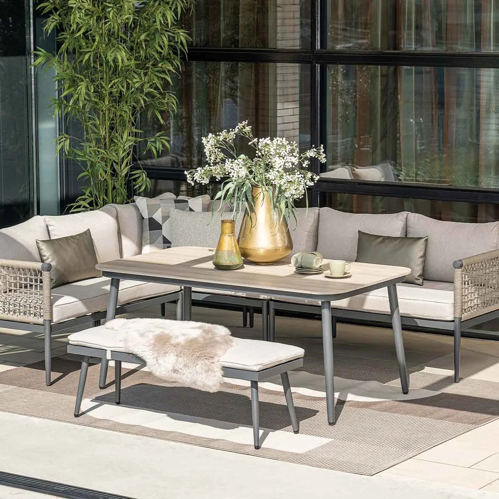 Garden Impressions Lagan lounge dining tafel 160x90 cm - light teak vironwood