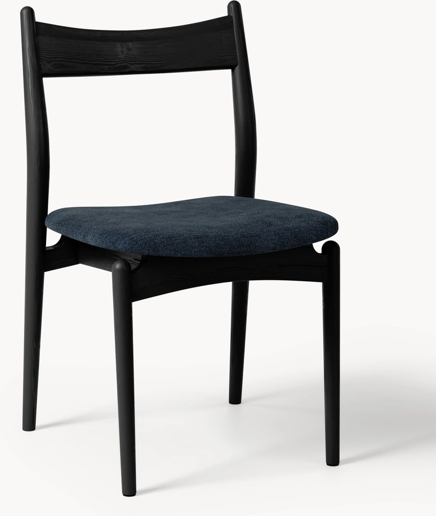 Eetkamerstoel Koa van essenhout met gestoffeerde zitvlak