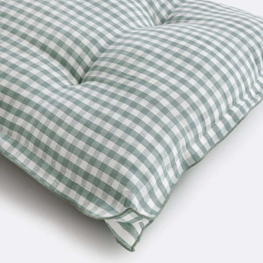 Gingham vloermat, katoen en linnen lengte 120 cm, Cottage