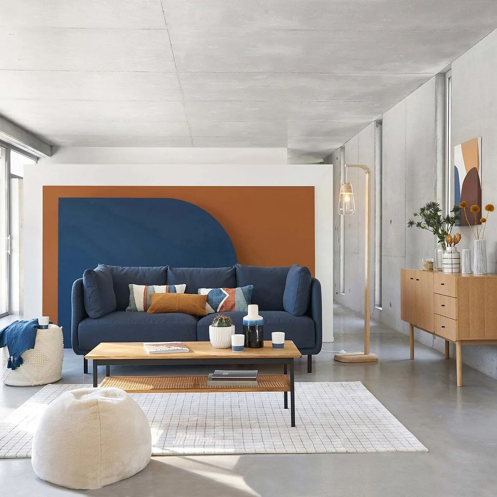 Staande lamp in glas en hout Nasoa