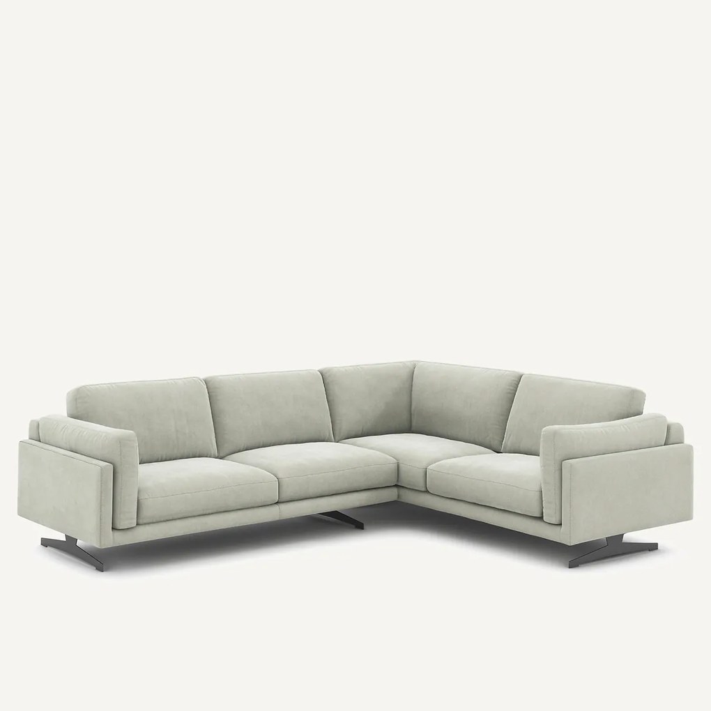 Hoekbank van stonewashed fluweel, CÉSAR