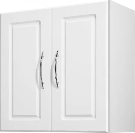 VEVOR wandkast voor de wasruimte, 2-laags wandkast met verstelbare plank, keukenkast met 2 deuren, voor keuken, badkamer, wasruimte, 30 x 60 x 60 cm (D x B x H), bovenkast wit
