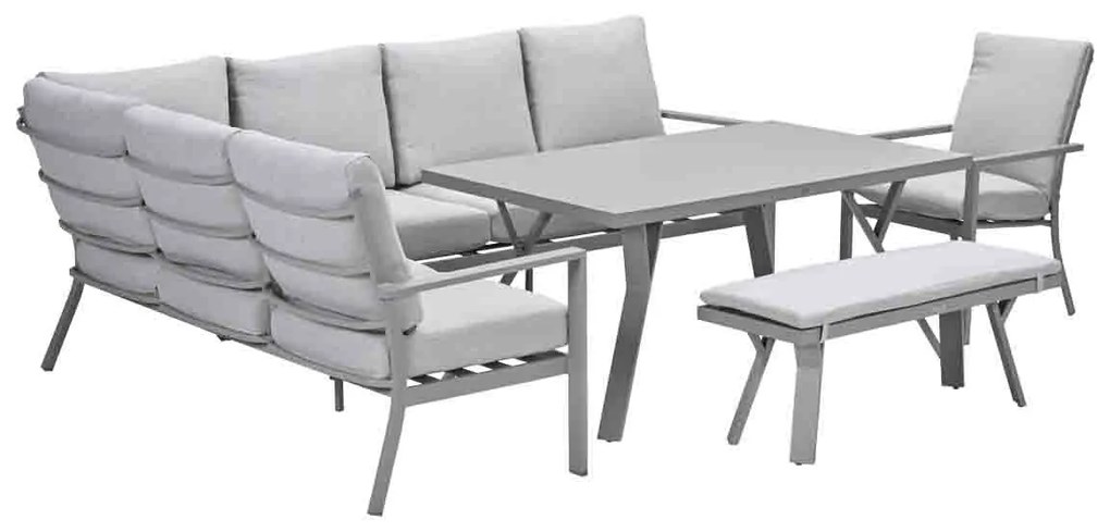 Garden Impressions Senja lounge dining set 5-delig links incl. stoel - valley sand