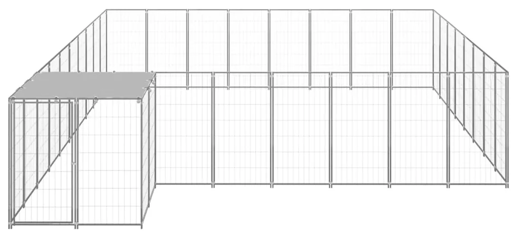 vidaXL Hondenkennel 20,57 m² staal zilverkleurig