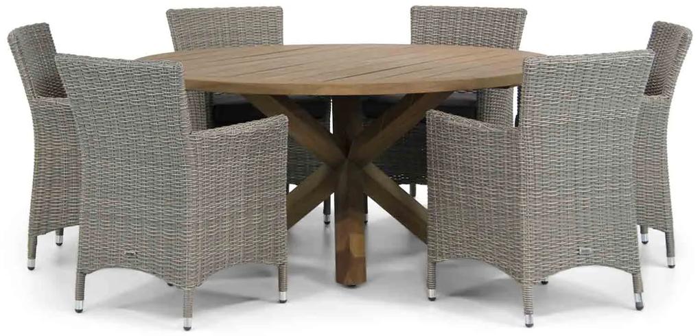 Garden Collections Dublin/Sand City 160 cm dining tuinset 7-delig