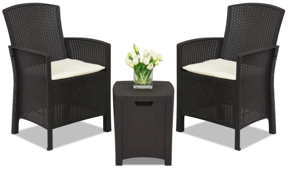 Lido Terras Box 2 bruin technorattan set met Bica box