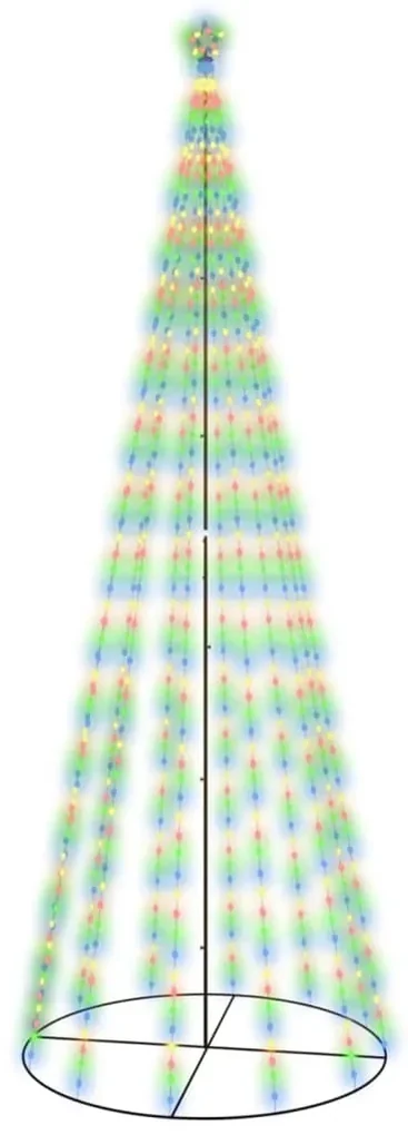 vidaXL Kegelkerstboom 732 LED's meerkleurig 160x500 cm