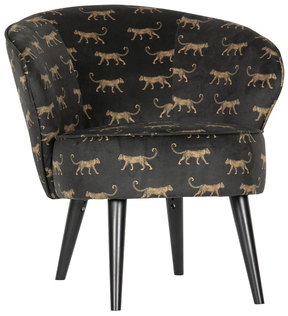 Woood Bo Panter Print Fauteuil Fluweel
