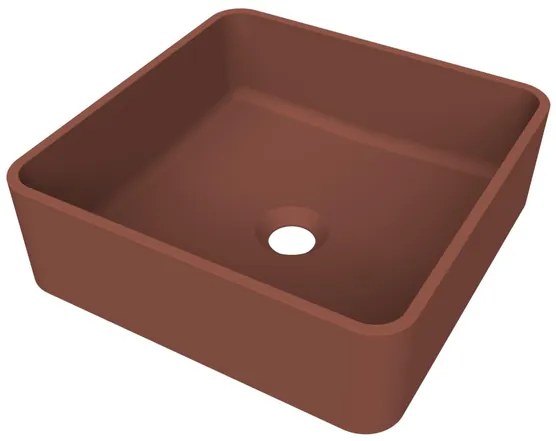 Arcqua Case waskom - vierkant - 37x37cm - mat terracotta WAS751711